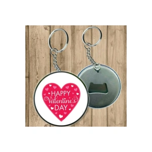 Happy Valentine Anahtarlık - Açacaklı Anahtarlık