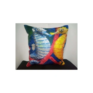 Baskılı Kırlent Kılıfı - Deniz Atı