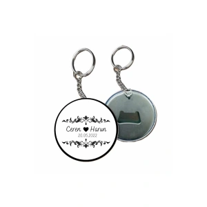 Kişiye Özel Açacaklı Düğün Anahtarlık - Nişan Anahtarlık- Söz Anahtarlık ( 25 Adet )
