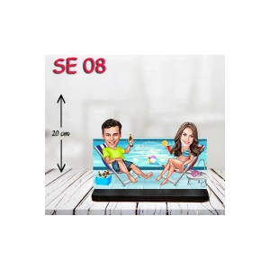 Kişiye Özel Ahşap Biblo - Havuz Temalı Biblo ( 3D Biblo )