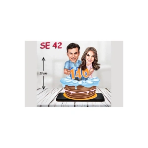 Kişiye Özel Ahşap Biblo - Pasta Tasarımlı Biblo ( 3D Biblo )