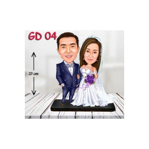 Kişiye Özel Ahşap Biblo - Gelin ve Damat Biblo 4 ( 3D Biblo )