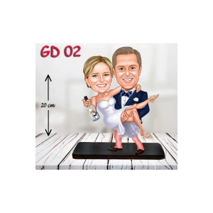 Kişiye Özel Ahşap Biblo - Gelin ve Damat Biblo 2 ( 3D Biblo )