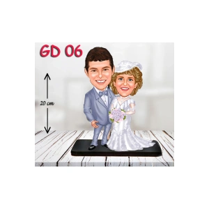 Kişiye Özel Ahşap Biblo - Gelin ve Damat Biblo 6 ( 3D Biblo )