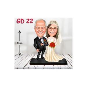 Kişiye Özel Ahşap Biblo - Gelin Damat Biblo 3 ( 3D Biblo )