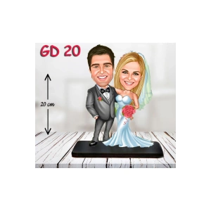 Kişiye Özel Ahşap Biblo - Gelin Damat Biblo ( 3D Biblo )