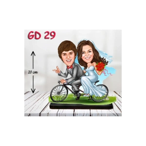 Kişiye Özel Ahşap Biblo - Gelin Damat Biblo 10 ( 3D Biblo )