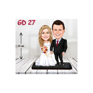 Kişiye Özel Ahşap Biblo - Gelin Damat Biblo 8 ( 3D Biblo )