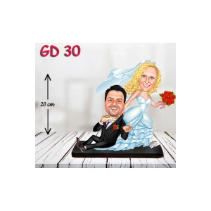 Kişiye Özel Ahşap Biblo - Gelin Damat Biblo 11 ( 3D Biblo )