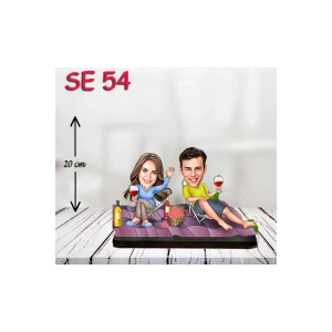 Kişiye Özel Ahşap Biblo - Tatilci Çift Biblosu