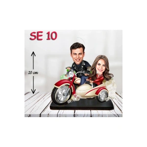 Kişiye Özel Ahşap Biblo - Motor Kullanan Çift