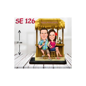 Kişiye Özel Ahşap Biblo - Tatilci Çift Biblosu 3