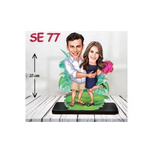 Kişiye Özel Ahşap Biblo - Halterci Çift Biblosu