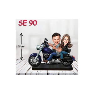 Kişiye Özel Ahşap Biblo - Motor Kullanan Çift 4