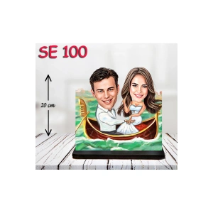 Kişiye Özel Ahşap Biblo - Tekne Kullanan Çift