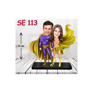 Kişiye Özel Ahşap Biblo - Kahraman Çift Biblosu 6