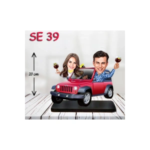 Kişiye Özel Ahşap Biblo - Jep Kullanan Çift