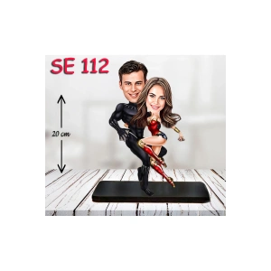 Kişiye Özel Ahşap Biblo - Kahraman Çift Biblosu 5