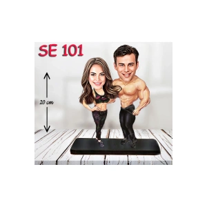 Kişiye Özel Ahşap Biblo - Vücutçu Çift Biblosu