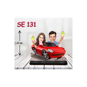 Kişiye Özel Ahşap Biblo - Araba Kullanan Çift 6