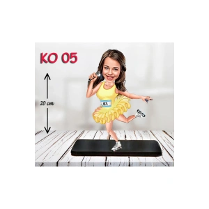 Kişiye Özel Ahşap Biblo - Kız Çocuk Karikatür Biblo - Patenci Biblo