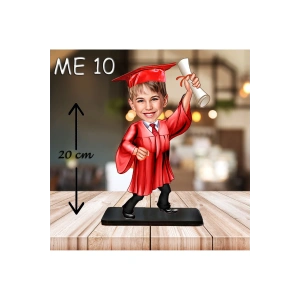 Kişiye Özel Ahşap Biblo - Erkek Çocuk Karikatür Biblo - Mezuniyet Biblo 8