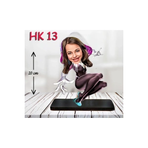 Kişiye Özel Ahşap Biblo - Kız Çocuk Karikatür Biblo - Kahraman 11