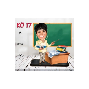 Kişiye Özel Ahşap Biblo - Kadın Öğretmen Karikatür Biblo - Öğretmen Biblo 17
