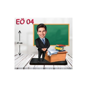 Kişiye Özel Ahşap Biblo - Erkek Öğretmen Karikatür Biblo - Öğretmen Biblo 4
