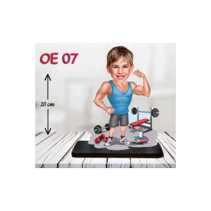 Kişiye Özel Ahşap Biblo - Erkek Çocuk Karikatür Biblo - Sporcu Biblo