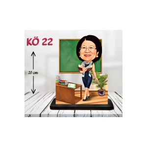 Kişiye Özel Ahşap Biblo - Kadın Öğretmen Karikatür Biblo - Öğretmen Biblo 22