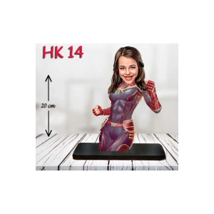 Kişiye Özel Ahşap Biblo - Kız Çocuk Karikatür Biblo - Kahraman 12