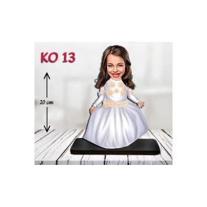 Kişiye Özel Ahşap Biblo - Kız Çocuk Karikatür Biblo - Elbiseli Biblo 2