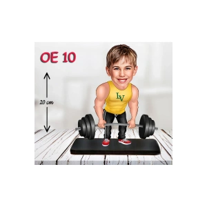 Kişiye Özel Ahşap Biblo - Erkek Çocuk Karikatür Biblo - Halterci Biblo