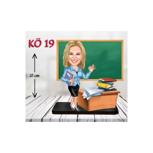 Kişiye Özel Ahşap Biblo - Kadın Öğretmen Karikatür Biblo - Öğretmen Biblo 18
