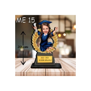 Kişiye Özel Ahşap Biblo - Kız Çocuk Karikatür Biblo - Mezun Biblo 2