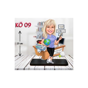 Kişiye Özel Ahşap Biblo - Kadın Öğretmen Karikatür Biblo - Öğretmen Biblo 9