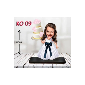 Kişiye Özel Ahşap Biblo - Kız Çocuk Karikatür Biblo - Pastacı Biblo