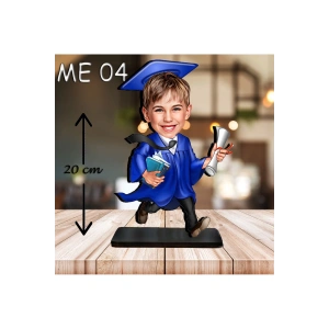 Kişiye Özel Ahşap Biblo - Erkek Çocuk Karikatür Biblo - Mezuniyet Biblo 3