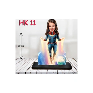 Kişiye Özel Ahşap Biblo - Kız Çocuk Karikatür Biblo - Kahraman 9