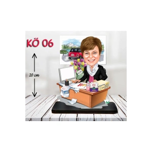 Kişiye Özel Ahşap Biblo - Kadın Öğretmen Karikatür Biblo - Öğretmen Biblo 6