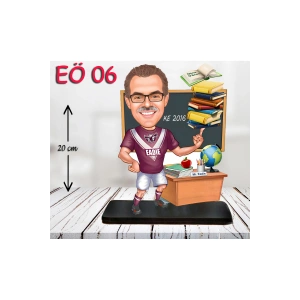 Kişiye Özel Ahşap Biblo - Erkek Öğretmen Karikatür Biblo - Öğretmen Biblo 6