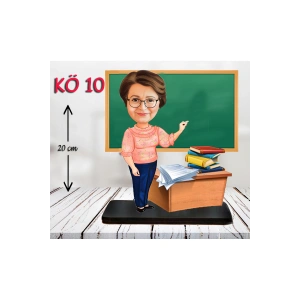 Kişiye Özel Ahşap Biblo - Kadın Öğretmen Karikatür Biblo - Öğretmen Biblo 10
