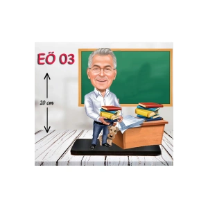 Kişiye Özel Ahşap Biblo - Erkek Öğretmen Karikatür Biblo - Öğretmen Biblo 3