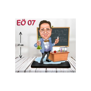 Kişiye Özel Ahşap Biblo - Erkek Öğretmen Karikatür Biblo - Öğretmen Biblo 7