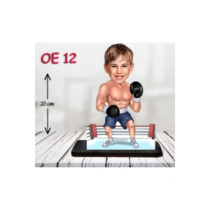 Kişiye Özel Ahşap Biblo - Erkek Çocuk Karikatür Biblo - Bokscu Biblo 2