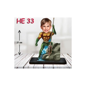 Kişiye Özel Ahşap Biblo - Erkek Çocuk Karikatür Biblo - Kahraman 8