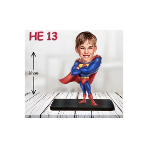 Kişiye Özel Ahşap Biblo - Erkek Çocuk Karikatür Biblo - Kahraman 3