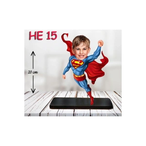 Kişiye Özel Ahşap Biblo - Erkek Çocuk Karikatür Biblo - Kahraman 4