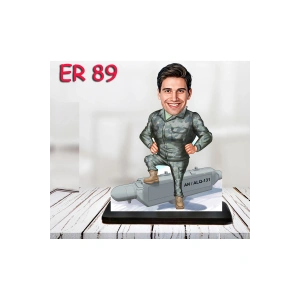 Kişiye Özel Ahşap Biblo - Erkek Asker Karikatür Biblo 14